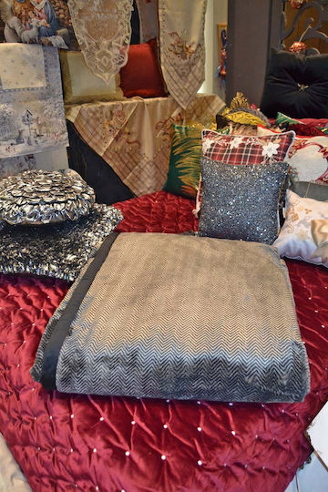 Liolios Home AC-106 Velvet Blanket Double 220x240cm Black-Taupe
