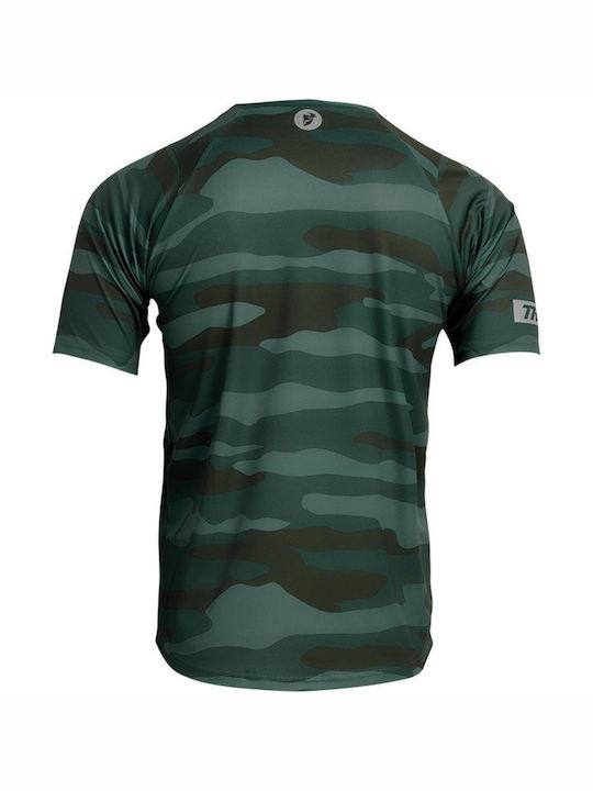 Thor MX Assist Pentru bărbați Tricou Motocicletă Mânecă scurtă Camo Green