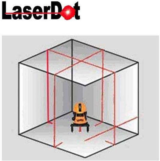 Αυτορυθμιζόμενο Γραμμικό Αλφάδι Laser Κόκκινης Δέσμης με Εύρος Εργασίας 15m