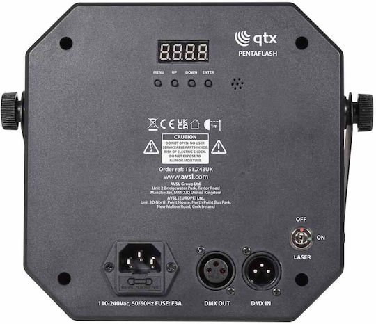 QTX Sound Laser Wash LED DMX Pentaflash 5-in-1 RGBW