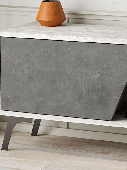 TV Stand Wooden Fiona White Gray M180xD35.6xH48cm