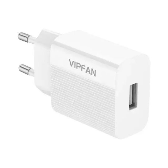 Vipfan Încărcător cu Port USB-A și Cablu Lightning Albς (E01)