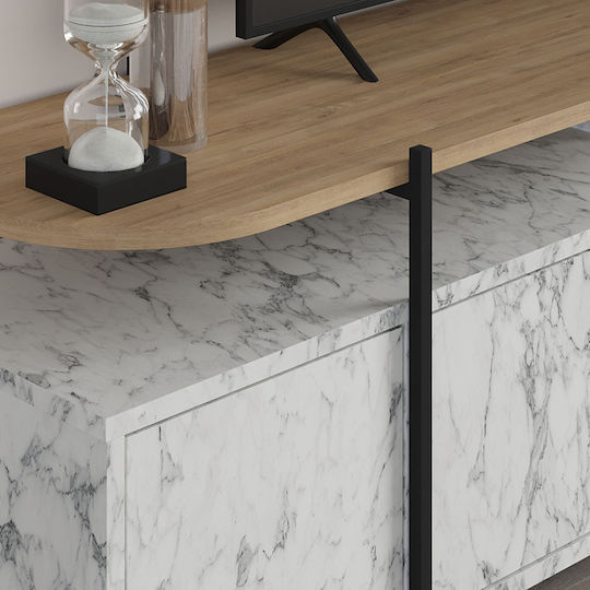 TV-Möbel Hölzernes Hanley Weiß L160xB35.6xH48cm