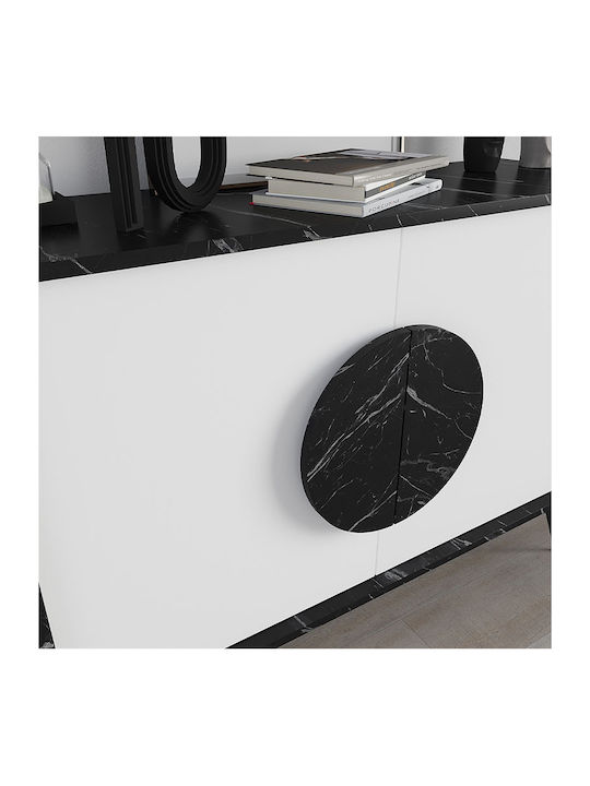 Bufet Gora Din Lemn Negru / Alb 110x35.6x82cm