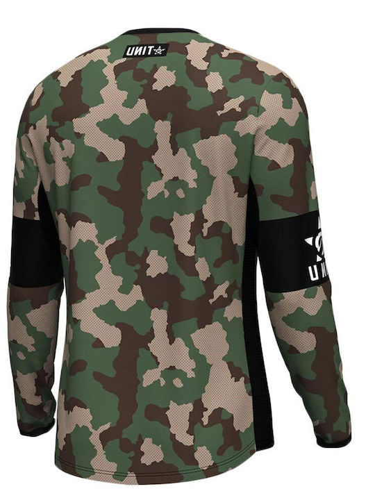 Unit Siege Pentru bărbați Tricou Motocross Mânecă lungă Black/Camo