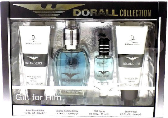 Dorall Collection Islanders Gift Him Men's Fragrance Set with Eau de Toilette 4 Pieces