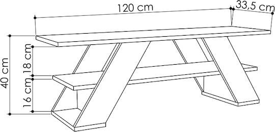 Телевизионно Мебелче Farfalla Антрацит М120xД33.5xВ40см