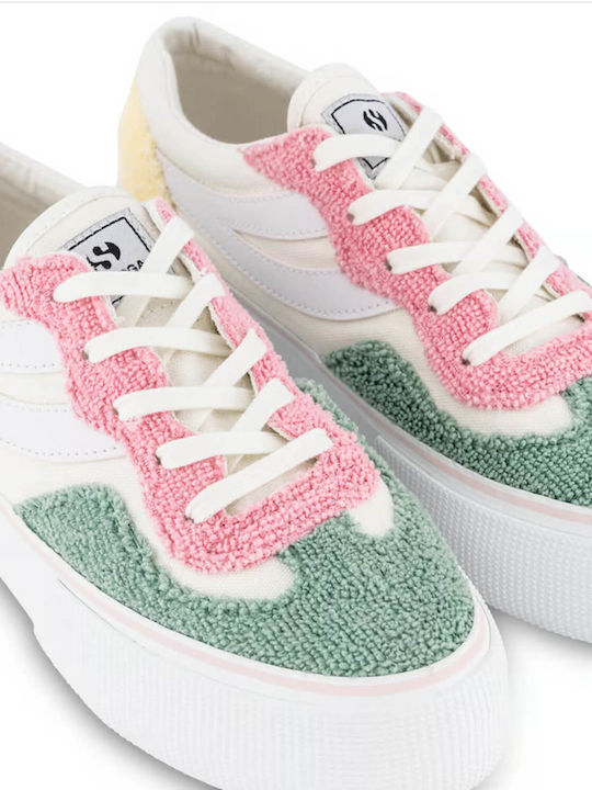 3041 Revolley Adidași Flatforms Pentru Femei Albi