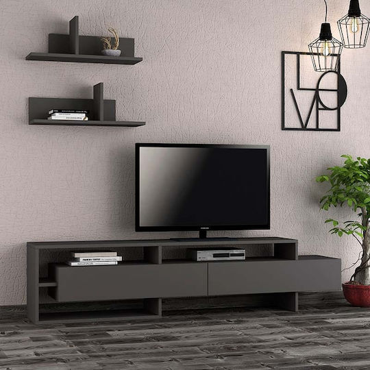 Wohnzimmer TV-Einheit Gara Charcoal L180xB29.8xH42cm