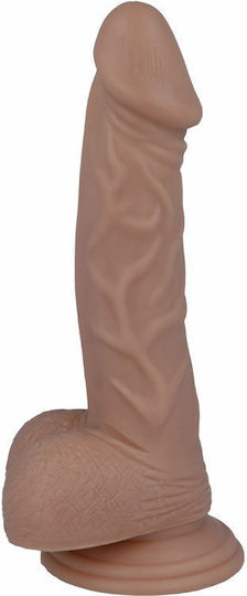Intense Mr Intense Realistic Cock 16 Γυάλινο Dildo με Όρχεις και Βεντούζα Flesh 19.6cm