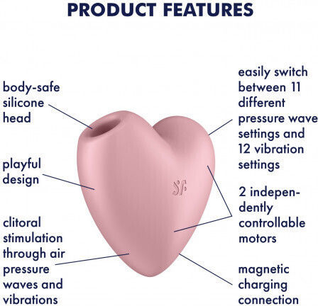 Satisfyer Cutie Heart Αναρροφητής Αιδοίου με Δόνηση Air Pulse Stimulator & Vibration Pink