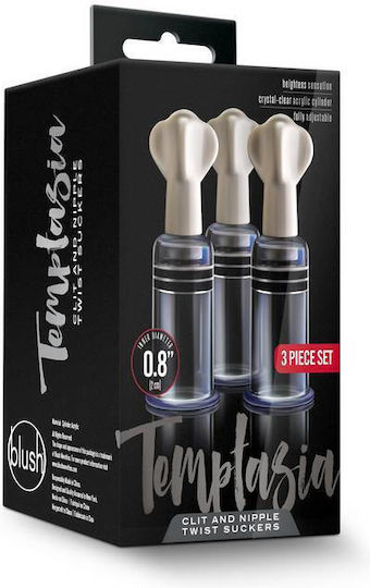 Temptasia Clit And Nipple Twist Suckers Αναρροφητής Θηλών Διάφανος 3τμχ