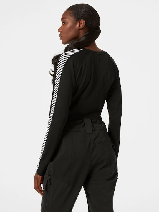 Helly Hansen Lifa Active Stripe Damen Thermo Langarmshirt Schwarz