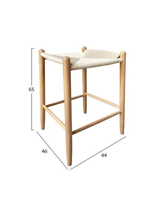 Stool Bar Wooden Beige 44x46x65cm