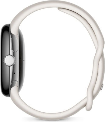 Google Pixel Watch Stainless Steel 41mm with Heart Rate Monitor (Polished Silver case/Chalk Active band)