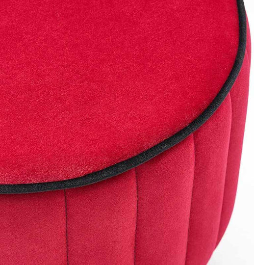 Hocker Für das Wohnzimmer Gepolstert mit Samt Rose Rot 40x40x40cm