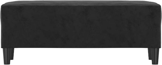 Samt Tabouret Schwarz 100x35x41cm