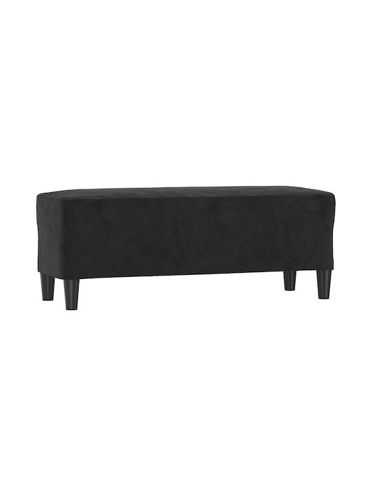 Stool Bench Stool Upholstered with Velvet Black 100x35x41cm