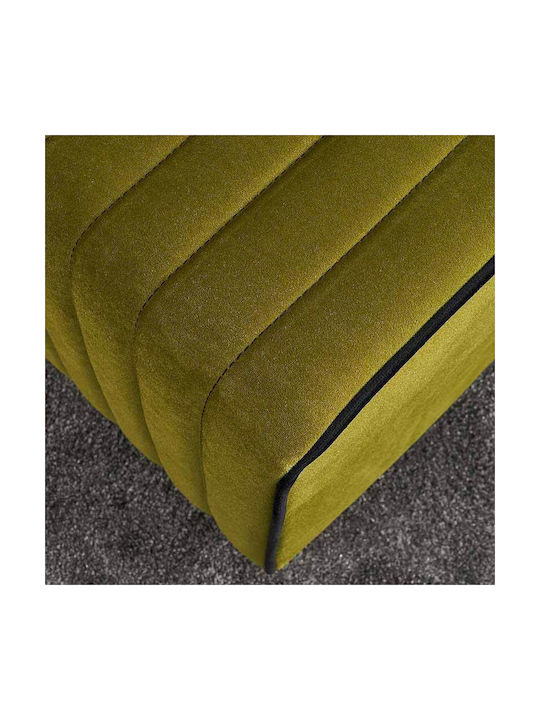 Stool For Living Room Upholstered with Velvet Mona Green 40x40x40cm