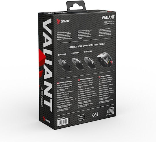 Savio Valiant RGB Gaming Ποντίκι 12400 DPI Μαύρο