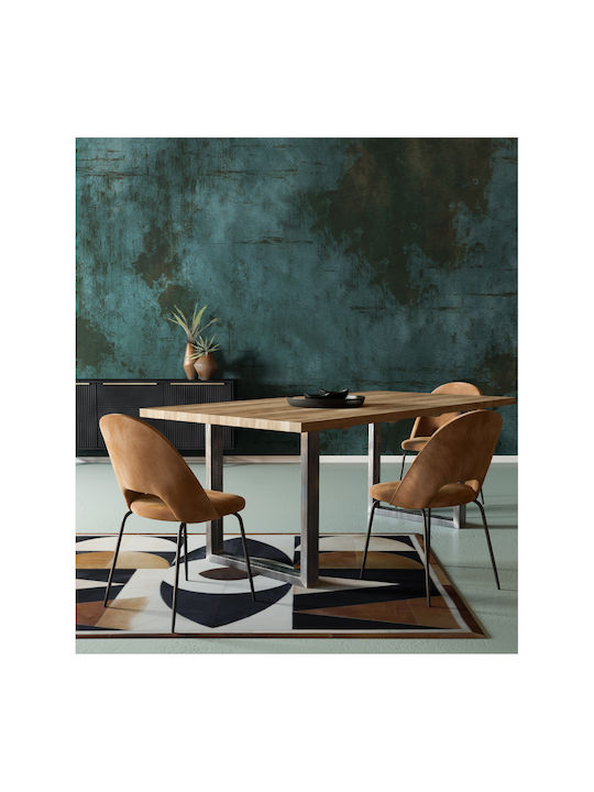 Tokyo Dining Room Velvet Chair Camel 54x48x81cm