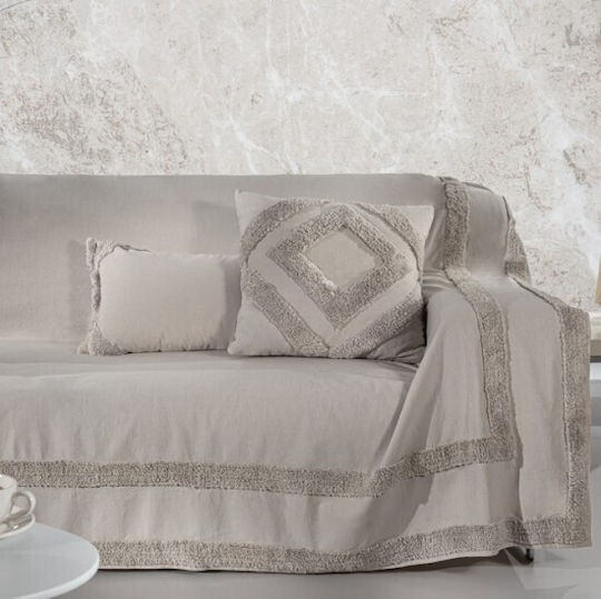 Guy Laroche Hidi Ριχτάρι Διθέσιου Καναπέ Γούνινο 180x250εκ. Natural