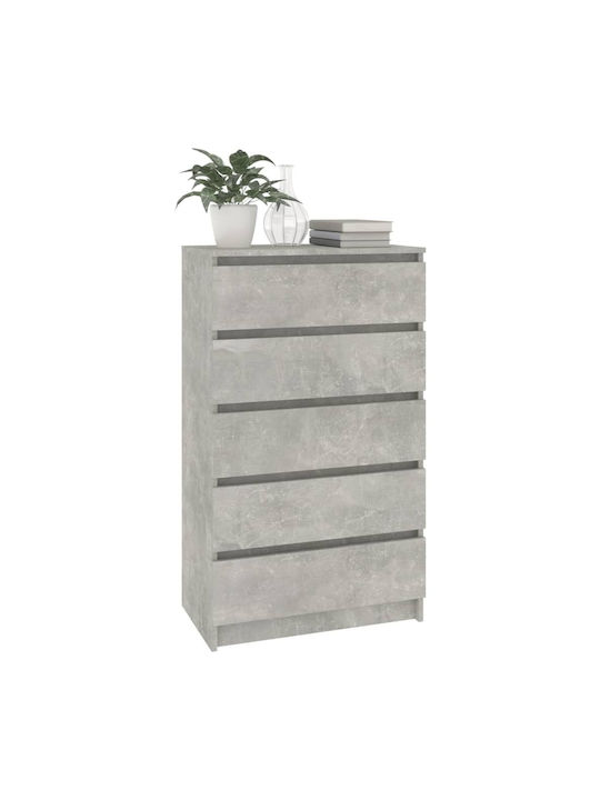 Comoda pentru Dormitor cu 5 sertare Grey Concrete 60x36x103buc