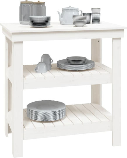 Table Bar from Solid Wood White 78.5x50x80cm