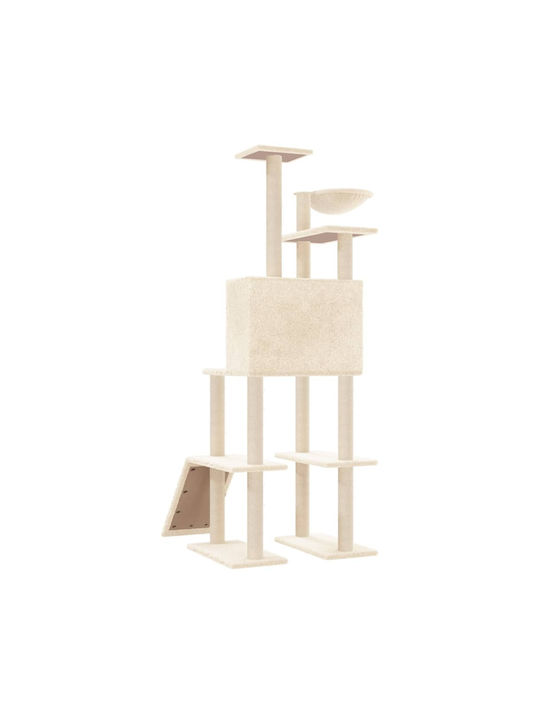 vidaXL Scratching Post Cat Trees Beige 5 levels 80x60x166cm