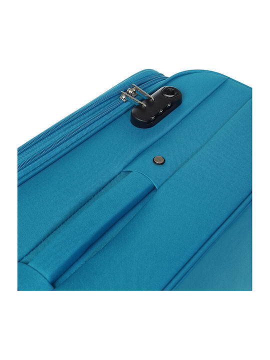 Diplomat Large The Quattre Collection Large Fabric Suitcase Aqua With 4 Wheels Height 78cm