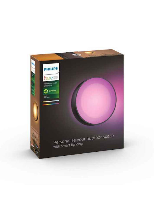 Philips Daylo Επιτοίχια Εξωτερική Πλαφονιέρα LED IP44 15W με RGBW Φως