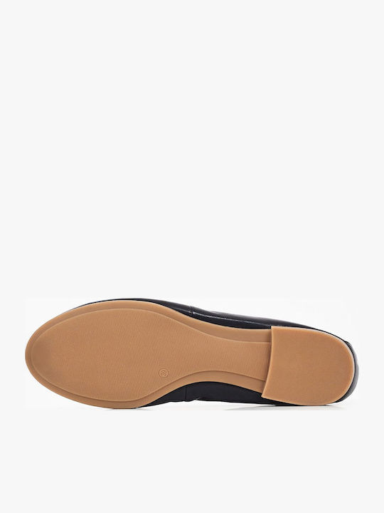 Leather Ballerinas Navy Blue