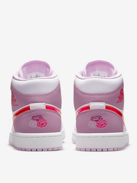 Air  1 Retro Mid Дамски Маратонки White / Pink / Crimson