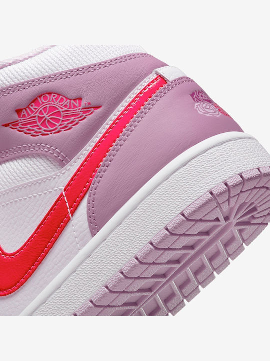 Air  1 Retro Mid Дамски Маратонки White / Pink / Crimson