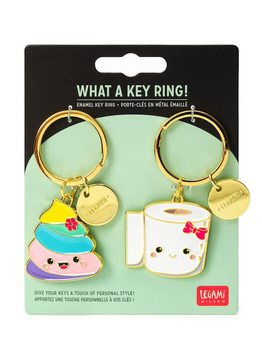 Legami Milano Set Schlüsselanhänger Metallisch Ecru 2cm