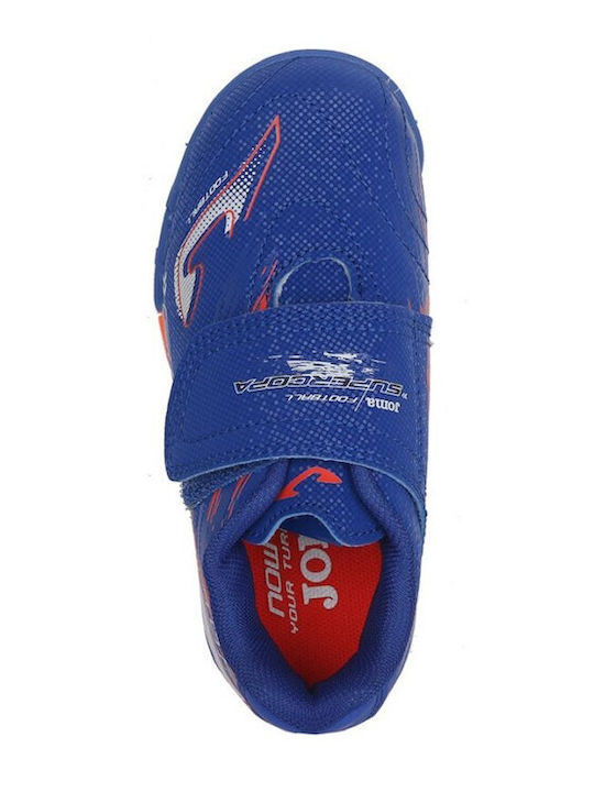 Super Copa Kids Indoor Soccer Shoes without Laces Blue