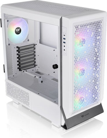 Thermaltake Ceres 500 TG ARGB Геймърско бюро Midi Tower Компютърна кутия със страничен прозорец Сняг