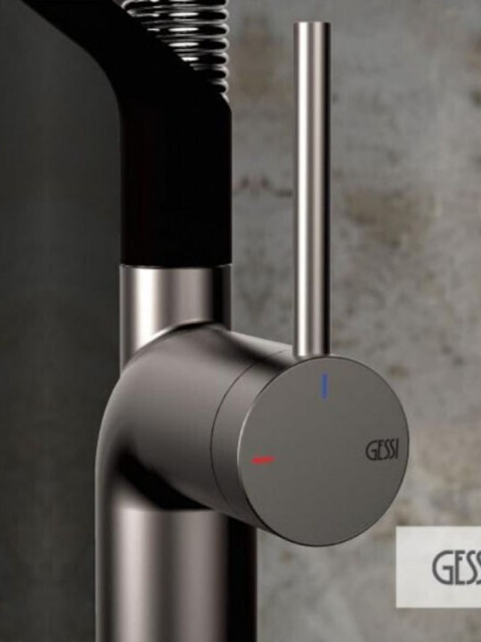 Gessi Stello Groß U-förmig Küchenarmatur Zähler Inox
