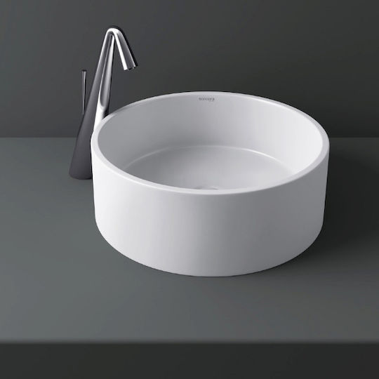 Soncera Canto Επικαθήμενος Νιπτήρας Πορσελάνης 39.5x39.5x14.5cm Λευκός Soncera Canto Επικαθήμενος Νιπτήρας Πορσελάνης 39.5x39.5x14.5cm Λευκός