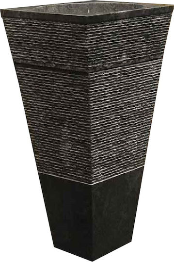 Bati Bali Sangha Νιπτήρας Δαπέδου Πέτρινος 45x45cm Μαύρος