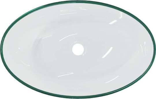vidaXL Επικαθήμενος Νιπτήρας Γυάλινος 54.5x35cm Διάφανος