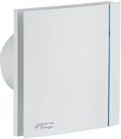 S&P Design 100CRZ Επιτοίχιος Εξαεριστήρας Μπάνιου 100mm Ασημί