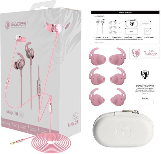 Sades Wings 20 Im Ohr Gaming-Headset mit Verbindung 3,5mm Rosa