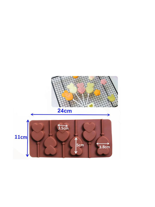 Sugar Love No Coating Silicone Chocolates 6 Cups Baking Pan 24x11x1.5cm
