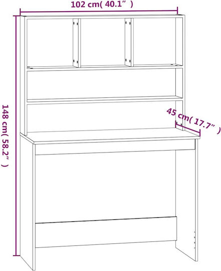 Birou Din Lemn Cu Birou Alb 102x45x148cm