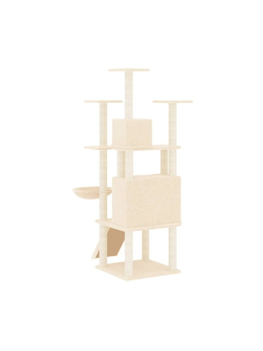 vidaXL Scratching Post Cat Trees Beige 5 levels 63x80x154cm