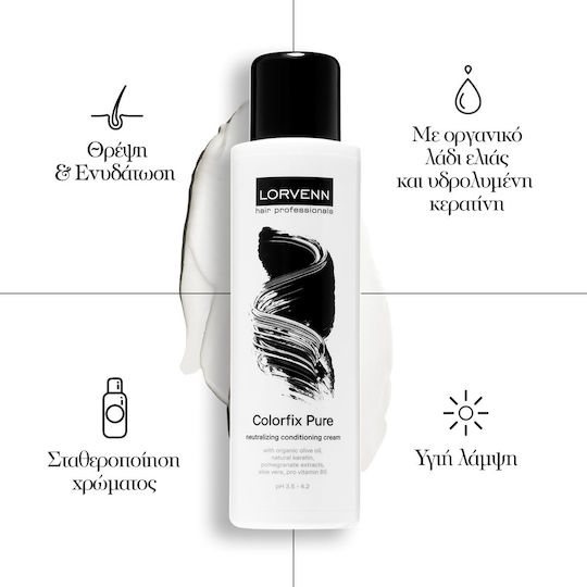 Lorvenn Colorfix Pure Neutralizing Conditioning Cream Conditioner Ενυδάτωσης για Όλους τους Τύπους Μαλλιών 200ml