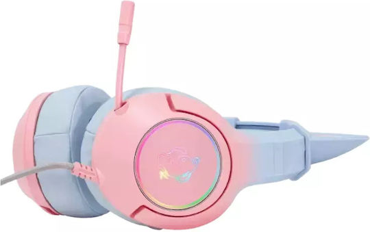 Onikuma K9 Over Ear Gaming Headset με σύνδεση USB Morandi Pink