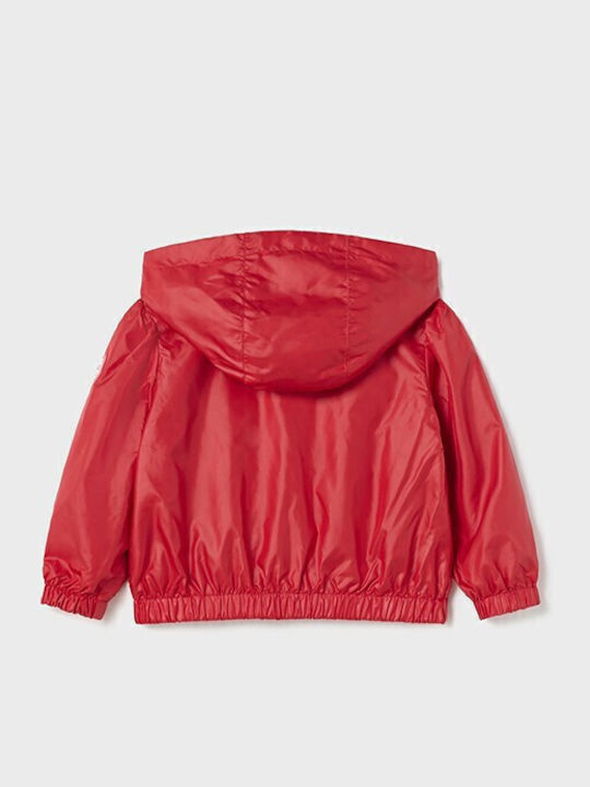 Kids' Casual Jacket Short Double Sided with Hood Red