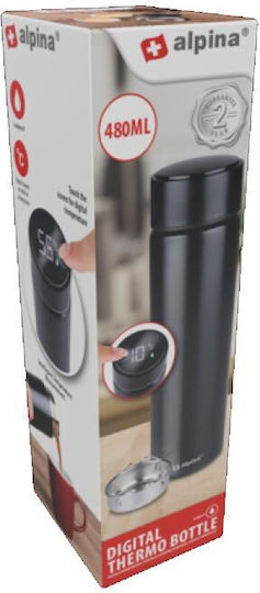 Alpina Appliances Flasche Thermosflasche Rostfreier Stahl 480ml Schwarz